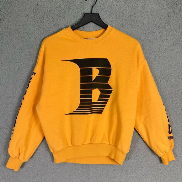 Justin Bieber Stadium Tour 2017 Yellow Crewneck Sweatshirt H&M Womens XS - Picture 3 of 11